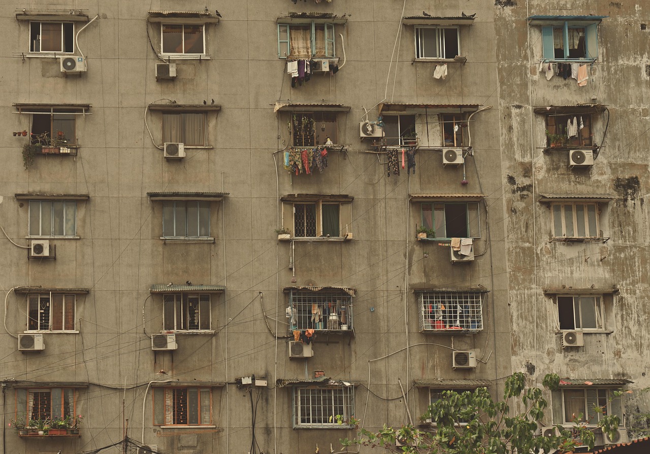 Stock photo of apartment buildings